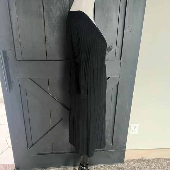 NWOT Eileen Fisher Washable Wool Scoop Neck Dress Black Minimalist Casual Women - Picture 7 of 10